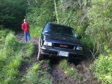 notice the missing passenger side mirror...