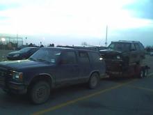 haulin home my parts truck, i know its a little bit too much weight, but it handled it amazingly well.