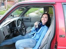 My GF doing an endorsement pose! lol