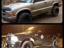 My Friends Old Blazer on the top my truck on the bottom almost the same as his