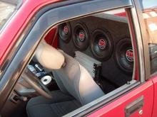 4x 12" american bass subs in extended cab dodge ram 50