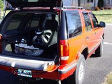 side shot with the cargo net in the back