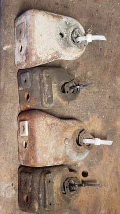 The standard brackets are the same shape, with an 'N' on the back of one, and a 'Z' on the back of the other.