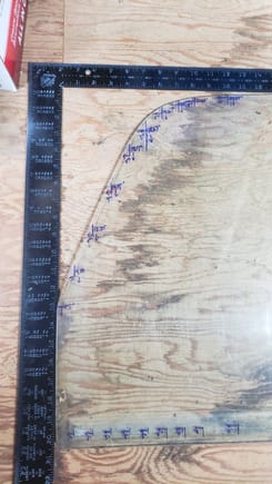 Photo 1 of 3 for the upper edge profile dimensioning. All measurements relative to corner of glass in lower left of pictures. 
