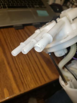 Dirt on the hose connections.
