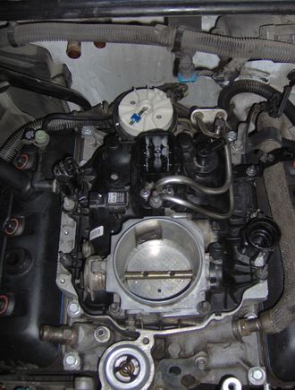 Plenum and throttle body installed.