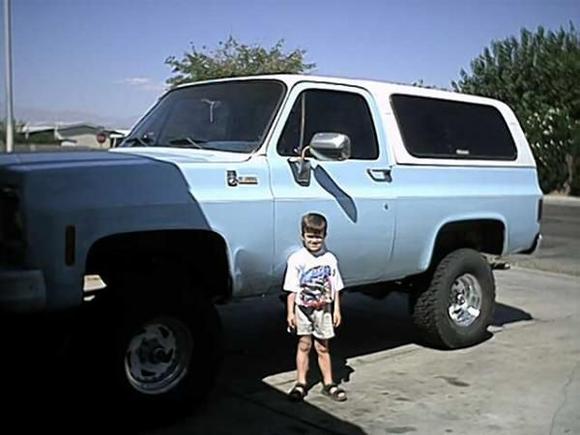 after it was lifted my son standing next to it