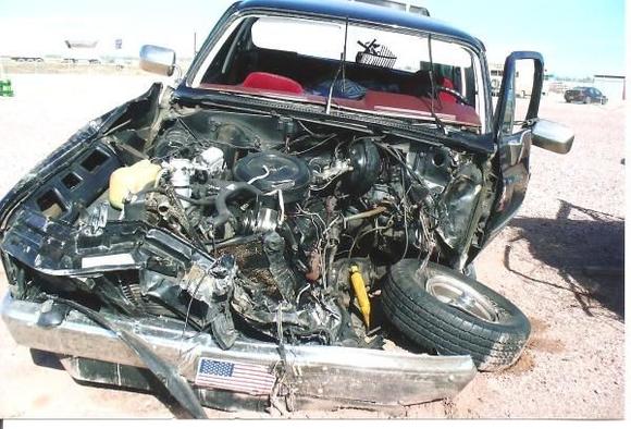 My 1987 After it got run over by a semi in Scotsbluff, Nebraska