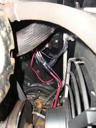 VCM for electric fans mounted to inside heat shield for CAI