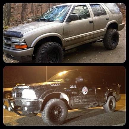 My Friends Old Blazer on the top my truck on the bottom almost the same as his