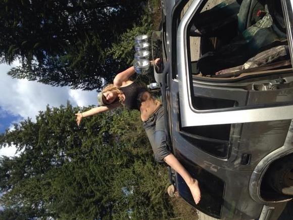 My gf on my truck