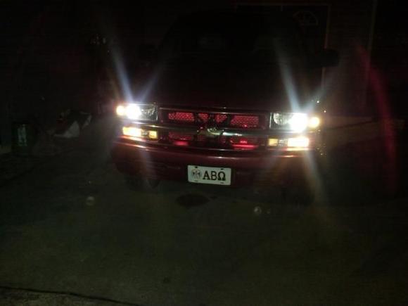 Front super bright projectors and yes my grill is lit with a red LEDs