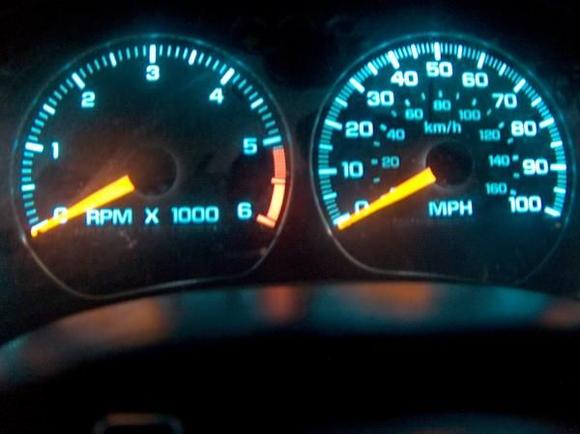 replaced cluster bulbs with l.e.d. lights 
cool white 12 lumen @11000k
they really look blue and pics dont do justice