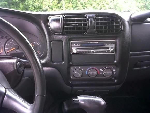 Dash piece painted black