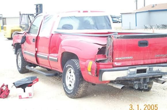 My Chevy Silverado stepside bought her of the Showroom. Flipped her on a San Antonio freeway on a rainy night. My baby..... I miss her. but bought the blazer shortly thereafter. She was one tough truck.