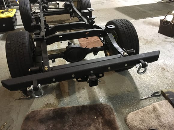 Bought heavy duty bumpers and adapted to fit.