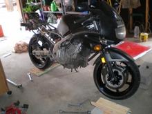 wheels painted and back on