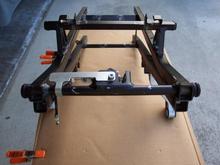 F4i split-seat subframe w/ passenger pegs &amp; rear keylock cable mechanism installed.