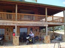 At a cabin overlooking the lake.  Nice to have friends with cash huh??