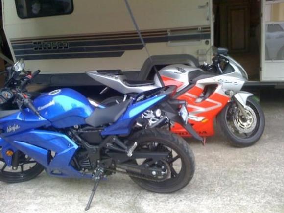 my CBR and my brothers 09 Ninja 250r