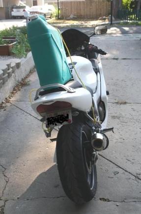 Making fun of someone asking "What is the best luggage" for their sport bike. This one is great for carrying water and extra fuel for that long ride.