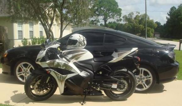 my car and my bike. Two wheels are better than 4 though ;)