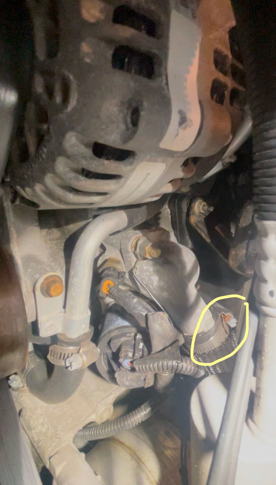 it goes into a housing right next to the alternator 