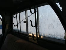 frozen windows not dust. all windows clean and clear. gun rack works great :-)
