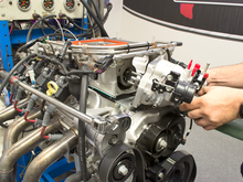 Dyno Test mule getting pulleys installed.