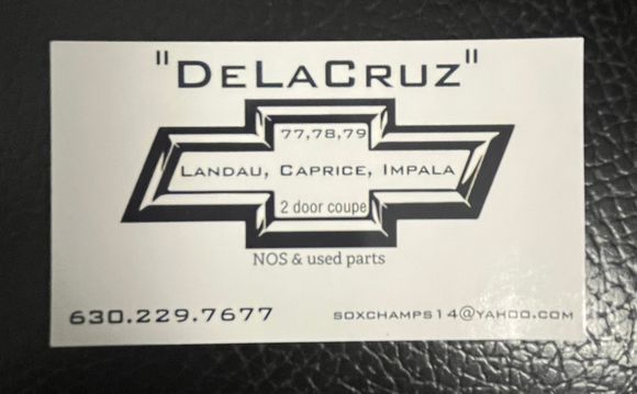 Seller of 77,78,79 Landau,Caprice,Impala parts