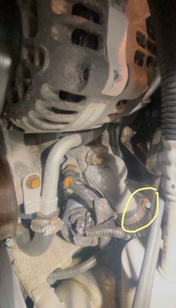 it goes into a housing right next to the alternator 