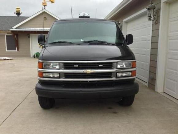 Front of the van, showing the new front clip conversion.