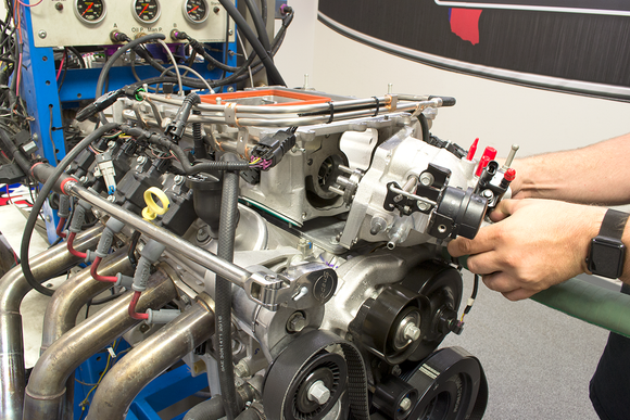 Dyno Test mule getting pulleys installed.