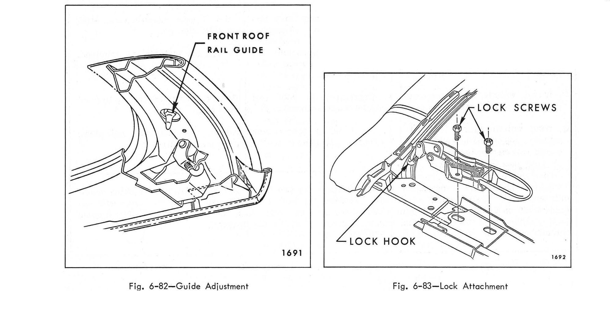 Convertible top adjustment control link adjusting and male link bolts