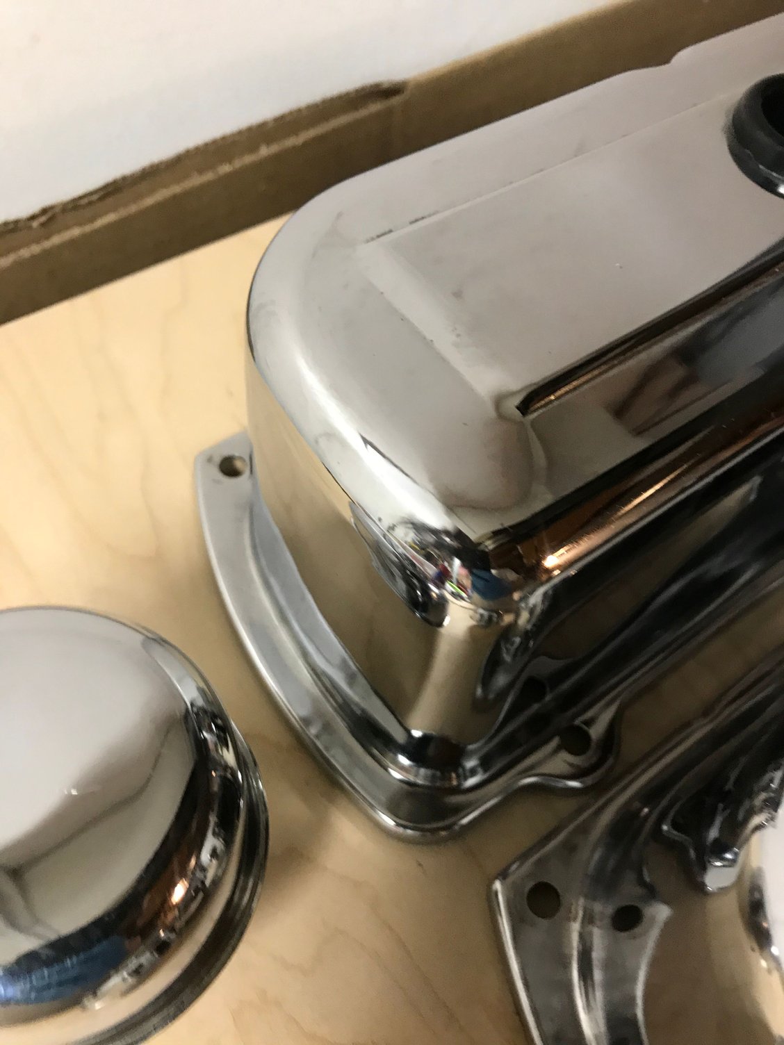 Moroso Tall Chrome Oldsmobile Valve Covers 68300 used