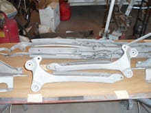 Top frame disassembled and sandblasted.