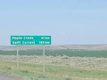 Maple Creek 41Km...Swift Current 169Km...