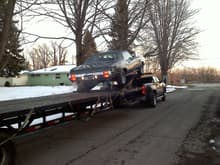 New car arriving from Lousiana Feb '12...snow on the ground.