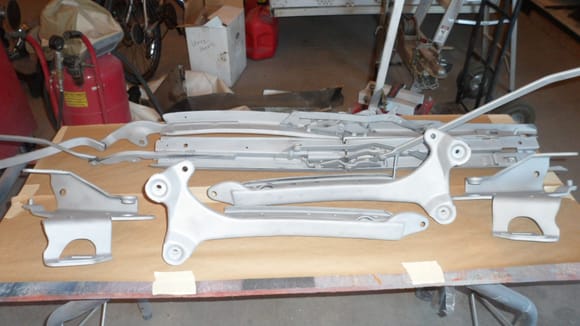 Top frame disassembled and sandblasted.
