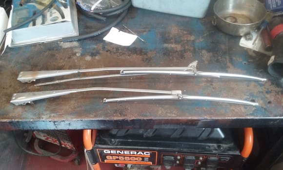 Original wiper arms, blades, need refills, they are still available,  i bought a set for my 73 Caddy recently