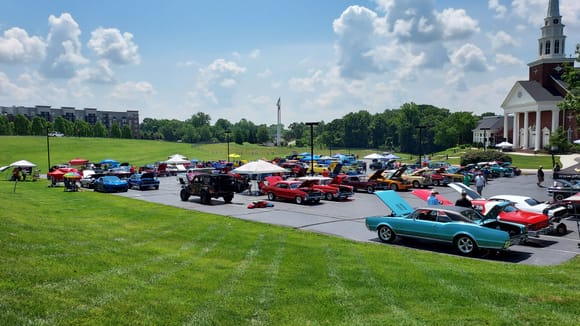 This picture was taken relatively early.  I wanted to take pics before it got too warm on that asphalt.  That huge lot was full by noon when registration ended.