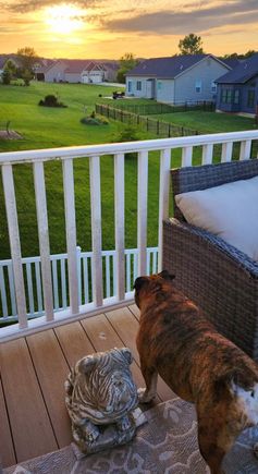 Maggie and I enjoying the sunset at the end of a long day.