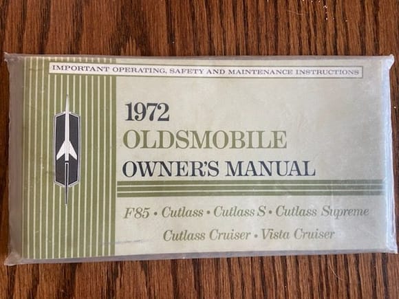 Front of the owners manual
