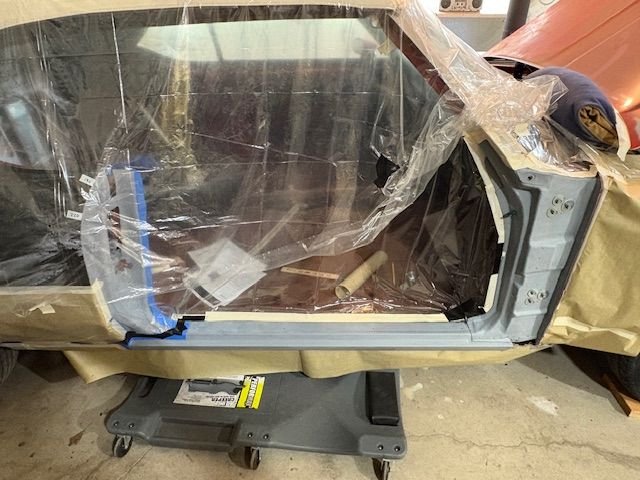 I am painting hinge area and sill area.  Will not paint back door jamb but will instead have painter swing the door open and paint it with the quarter panel