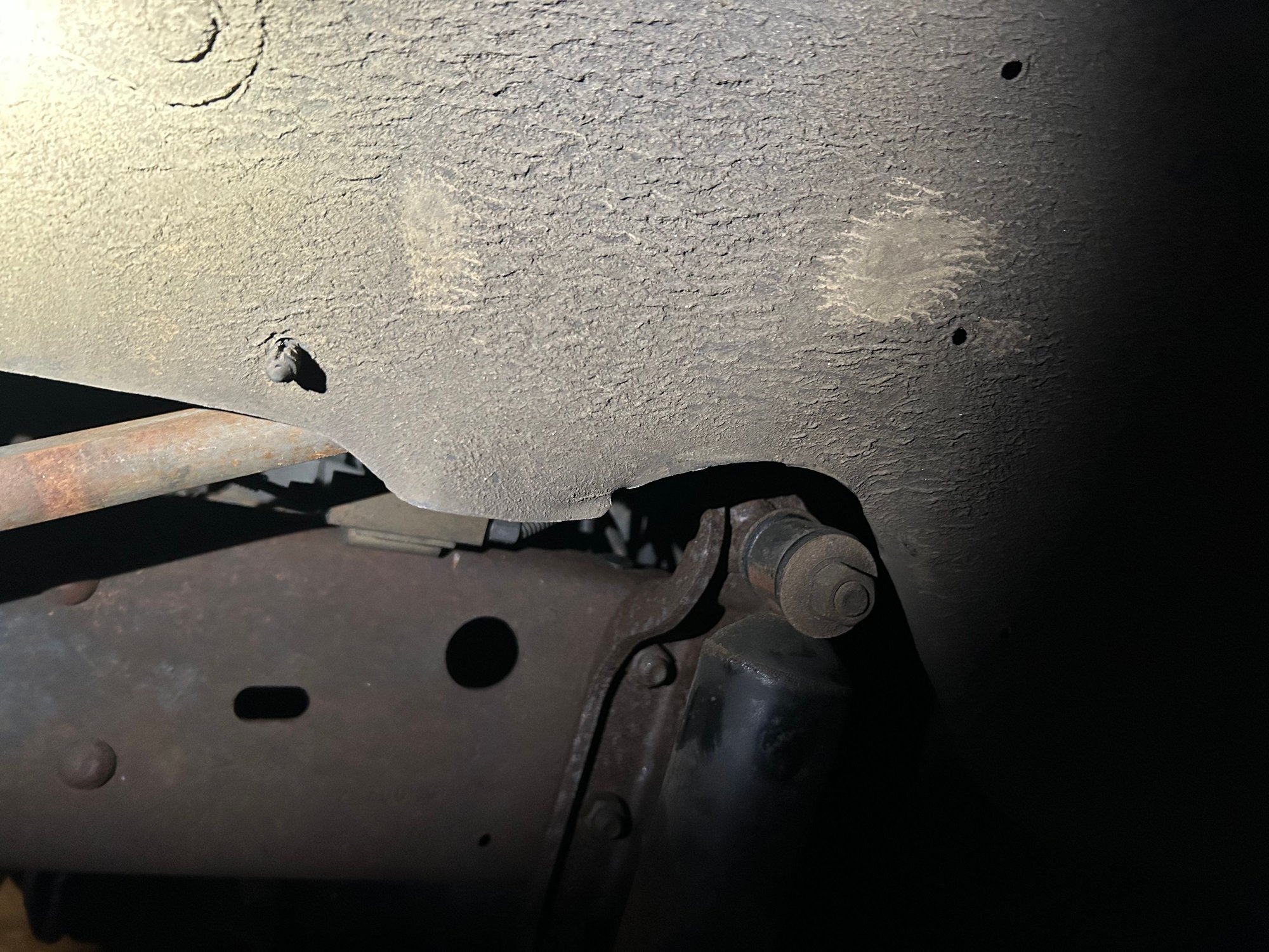 Notch caused by the rag joint when it got stuck on the inner fender.