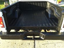 The bed after one coat as well as the rear bumper