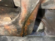 Followed it back to the front freeze plug on the block...