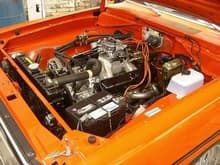 1971 Demon 340 after it was bored .030 over and installed five axis ported cylinder heads, Edelbrock intake, Keith Black pistons, Lunati cam shaft along with a RPM striker kit.  THe 340 is now a 416 and is pushing 500 horsepower with 510 foot pounds of torque.