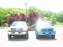 mine is the silver one yr 2000 5.9 slt larimie, his is the blue one its a 98 sport 5.9