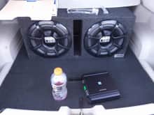 I've since swapped out the alpine subs for dual voice coil kicker comp type r's. Thats a 500w amp I've also added a 500f cap and replaced the favtory bostons for 4 alpine 6"9 and 2 1" tweets and everything is bridged down to 2 ohm i believe? And everything is mounted under the cargo flap.